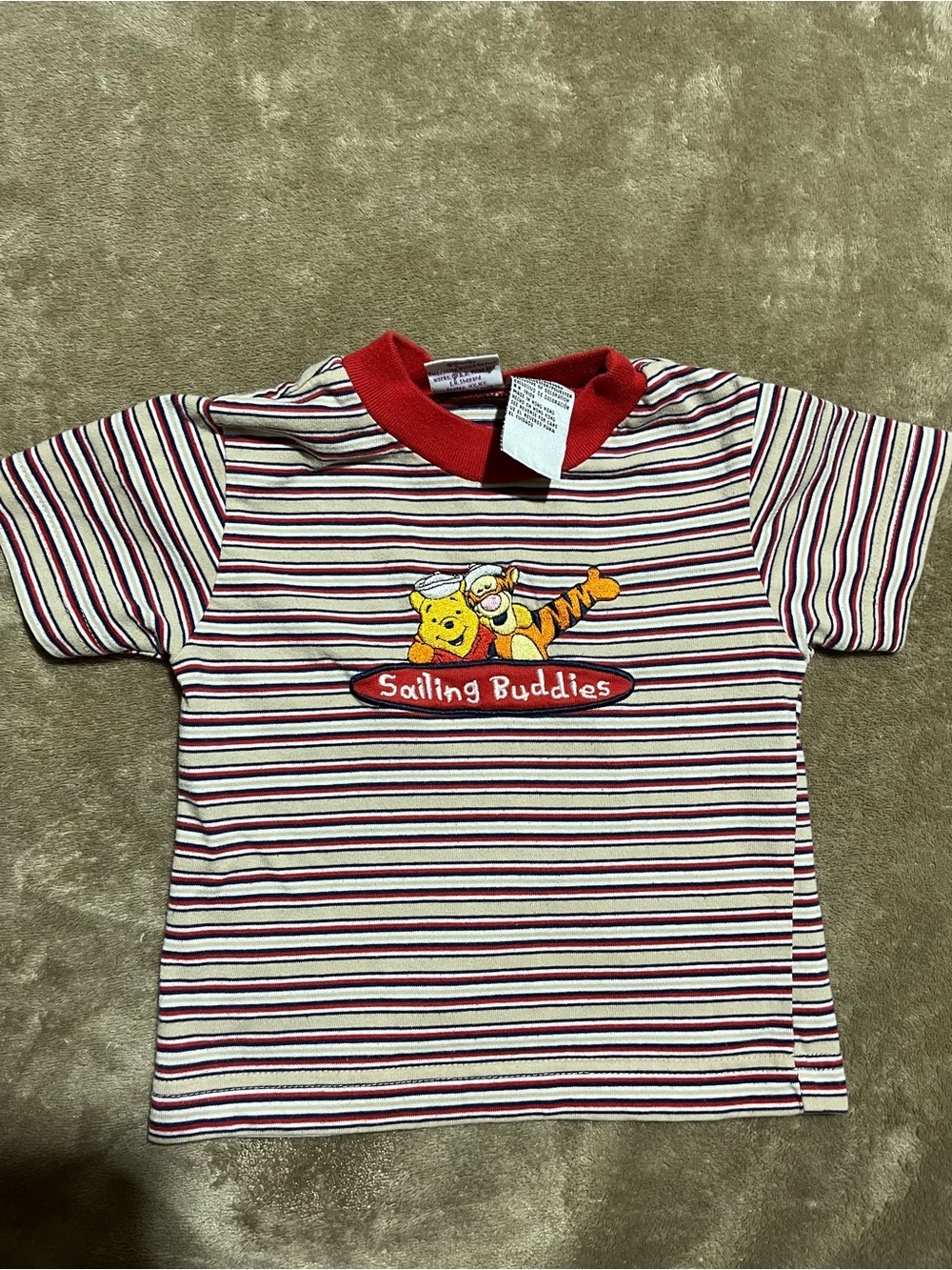 Disney Red & White Striped 'Sailing Buddies' Short Sleeve Tee